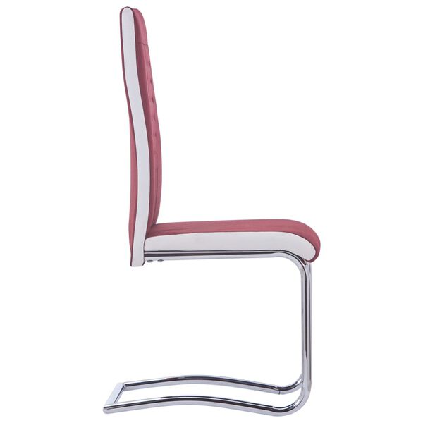 vidaXL Cantilever Dining Chairs 2 pcs Wine Red Fabric