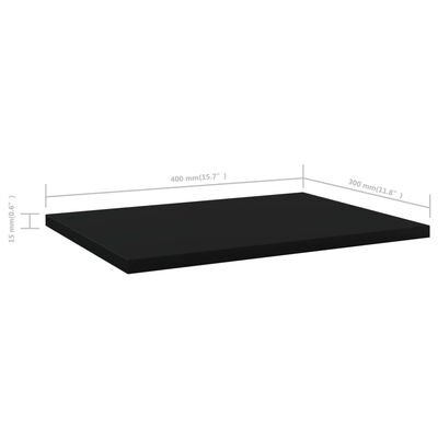 vidaXL Bookshelf Boards 8 pcs Black 40x30x1.5 cm Engineered Wood