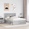 vidaXL Bed Frame Grey Sonoma 140 x 190 cm Solid Pine Wood