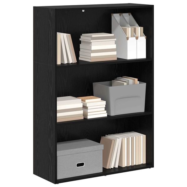 vidaXL Bookshelf Black Oak 80 x 30 x 114 cm Engineered Wood