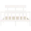 vidaXL Bed Frame without Mattress White Small Double Solid Wood Pine
