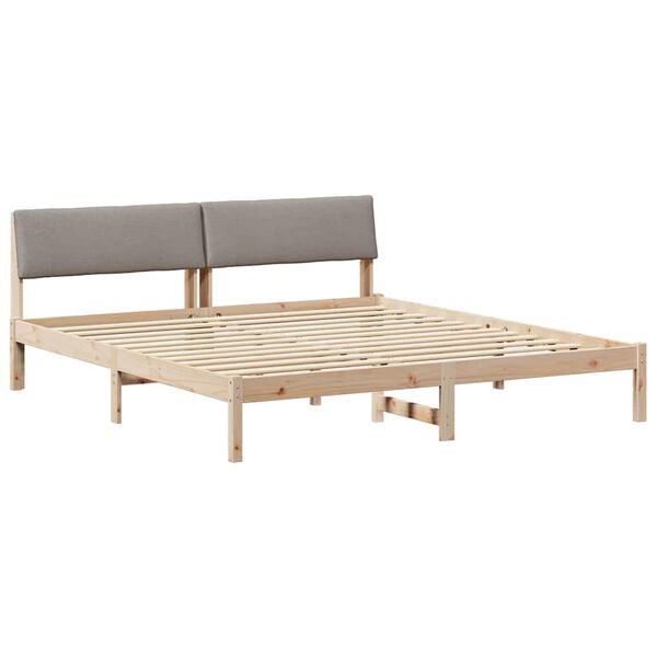 vidaXL Bed frame Brown and taupe 180 x 200 cm Solid pine wood