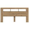 vidaXL LED Headboard Artisan Oak 200x18.5x103.5 cm Engineered Wood