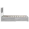 vidaXL Bed Frame Grey Sonoma and Silver 75 x 190 cm Engineered Wood