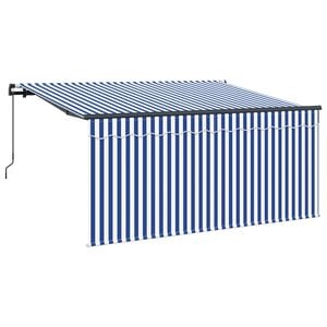 vidaXL Retractable Awning Retractable Blue and White 300 x 200 cm