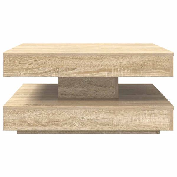 vidaXL Coffee Table 360-Degree Rotatable Sonoma Oak 70x70x34.5 cm