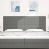 vidaXL LED Headboard with LED Strip Lights Light grey 200 cm Fabric