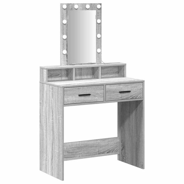 vidaXL Dressing Table Grey 79 x 41 x 140 cm Engineered Wood