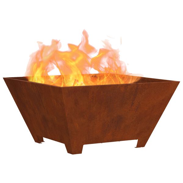vidaXL Fire Pit Brown 60 x 60 x 30 cm Weather Steel