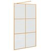 vidaXL Walk-in Shower Wall Gold 115 x 195 cm Tempered Glass