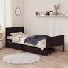 vidaXL Bed Frame without Mattress Dark Brown 100x200 cm Solid Wood