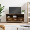 vidaXL TV Cabinet Smoked Oak 102x36x50 cm Engineered Wood