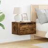 vidaXL Wall-mounted Bedside Cabinets with LED Lights 2 pcs Smoked Oak