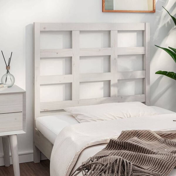 vidaXL Bed Headboard White 105.5x4x100 cm Solid Wood Pine