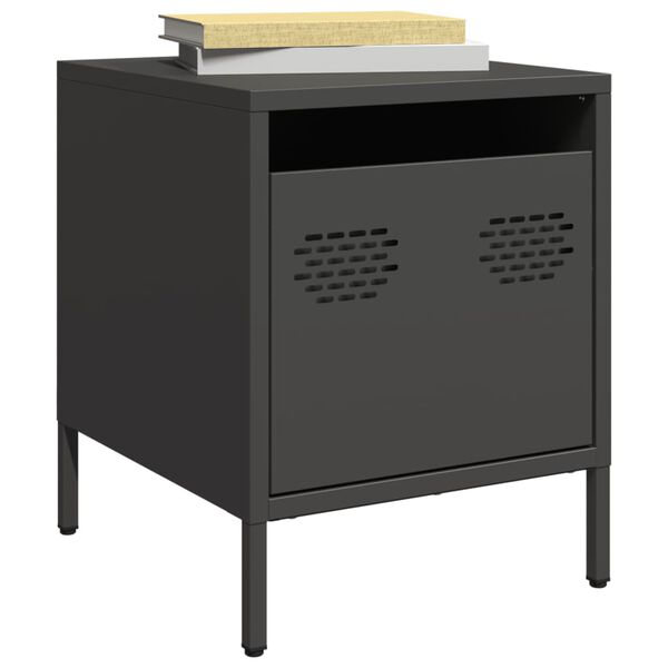 vidaXL Bedside Cabinets 2 pcs Black 35x39x43.5 cm Steel
