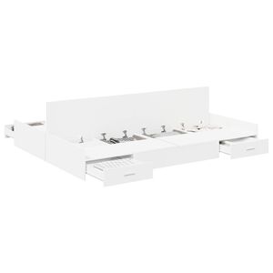 vidaXL Storage Bed Frame with Door White 140 x 190 cm Engineered Wood