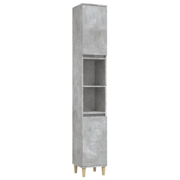 vidaXL Bathroom Cabinet Concrete Grey 30x30x190 cm Engineered Wood