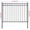 vidaXL Garden Fence Steel 1.81x1 m Black