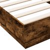vidaXL Bed Frame without Mattress Smoked Oak 100x200 cm Engineered Wood
