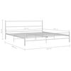 vidaXL Bed Frame without Mattress White Metal 180x200 cm Super King