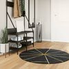vidaXL Rug Washable Black and Gold &Oslash; 120 cm Anti Slip