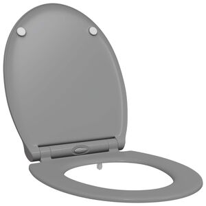 vidaXL Toilet Seat Grey 47 x 37.5 x 3.8 cm Duroplast