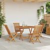 vidaXL Garden Dining Set Folding 5 pcs Brown Solid Teak wood