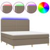 vidaXL Box Spring Bed with Mattress&LED Taupe 180x200 cm Fabric