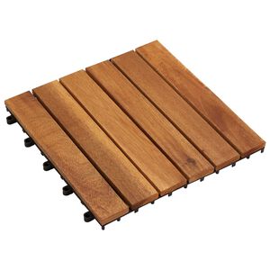 vidaXL Decking Tile 30 pcs Brown 30 x 30 cm Acacia Hardwood