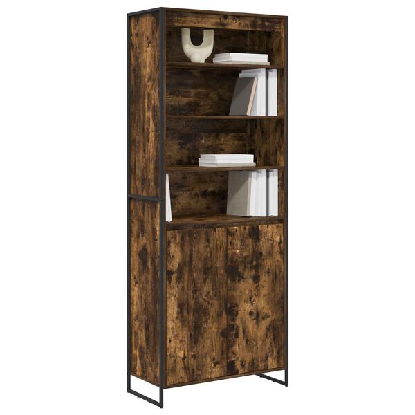 vidaXL Tall Cabinets 2 pcs Smoke Oak 79 x 36 x 200 cm Engineered Wood