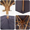 vidaXL Garden Parasol Dark grey 180 x 180 x 230 cm Bamboo