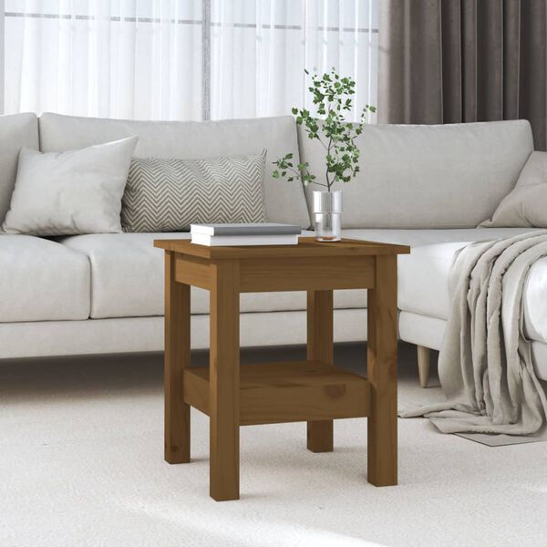 vidaXL Coffee Table Honey Brown 35x35x40 cm Solid Wood Pine