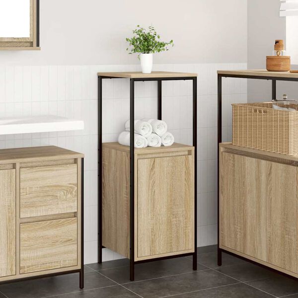 vidaXL Bathroom Cabinet with Shelves Sonoma Oak 36x35x95 cm