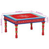 vidaXL Coffee Table Red Hand Painted Solid Wood Mango