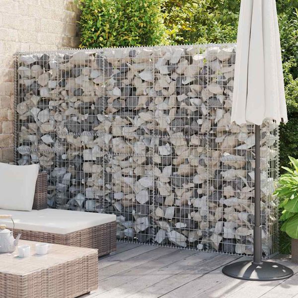 vidaXL Gabion Wall with Covers Galvanised Steel 300x30x200 cm