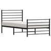 vidaXL Metal Bed Frame without Mattress with Footboard Black 107x203cm