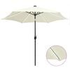 vidaXL Garden Parasol with LED Lights&Aluminium Pole 300 cm Sand White