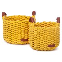 KidsDepot 2 Piece Baskets Set Korbo M Cotton Yellow