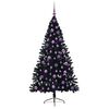vidaXL Artificial Pre-lit Christmas Tree Black 180 cm PVC