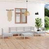 vidaXL 6 Piece Garden Lounge Set White Solid Pinewood