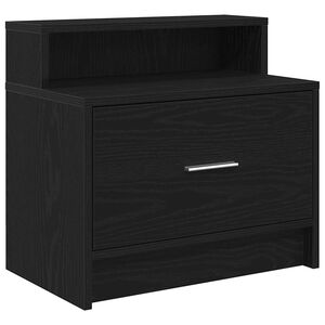 vidaXL Bedside Cabinet with Drawer Black Oak 51x31x47 cm