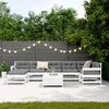 vidaXL 8 Piece Garden Sofa Set White Solid Wood Pine