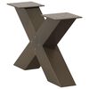 vidaXL Coffee Table Legs X-Shaped 2 pcs Natural Steel 50x(30-31) cm Steel