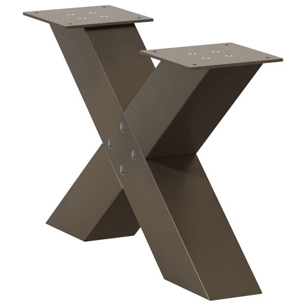 vidaXL Coffee Table Legs X-Shaped 2 pcs Natural Steel 50x(30-31) cm Steel