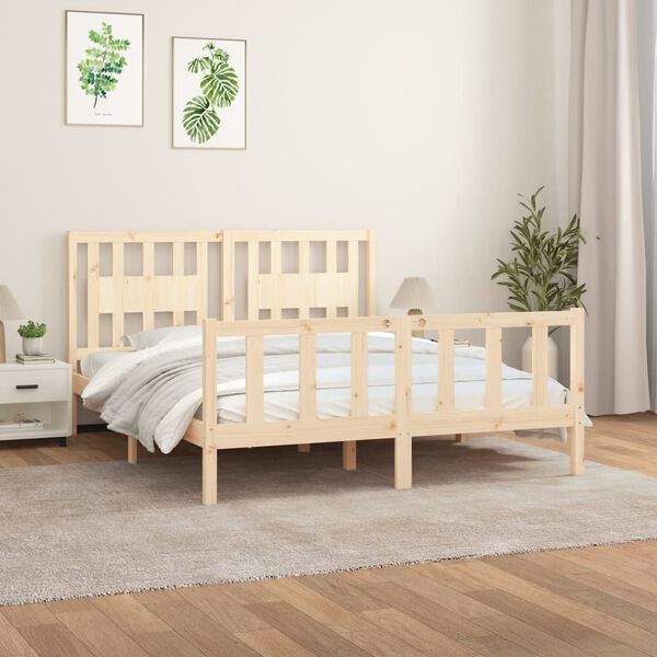 vidaXL Bed Frame without Mattress Solid Wood Pine 160x200 cm