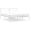 vidaXL Metal Bed Frame without Mattress with Headboard White 120x200cm