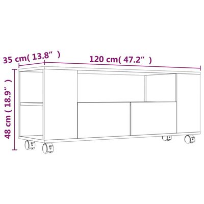 vidaXL TV Cabinet Concrete Grey 120x35x48 cm Engineered Wood