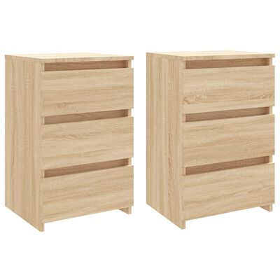 vidaXL Bed Cabinets 2 pcs Sonoma Oak 40x35x62.5 cm Engineered Wood