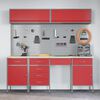 vidaXL Work Cabinet with Drawer 10 pcs Red Engineered Wood and Steel