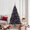 vidaXL Artificial Pre-lit Christmas Tree Black 180 cm PVC